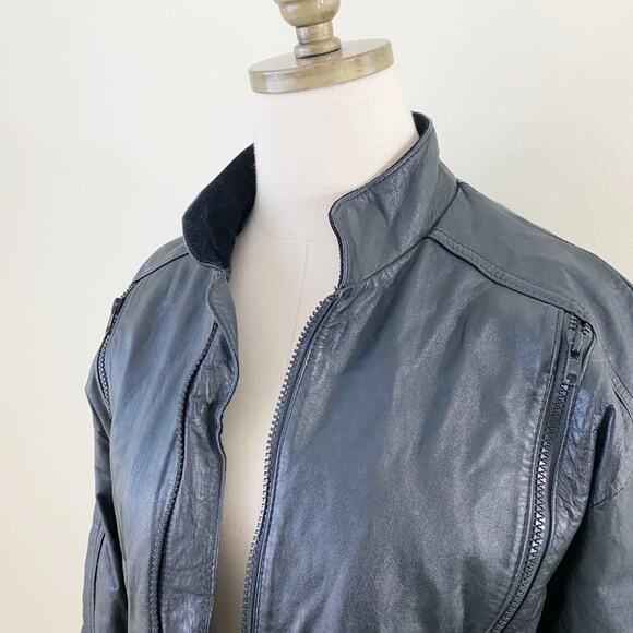 Hein Gericke Back Leather Bomber Jacket Zip Up Women's Size 42 EUC - Picture 2 of 9